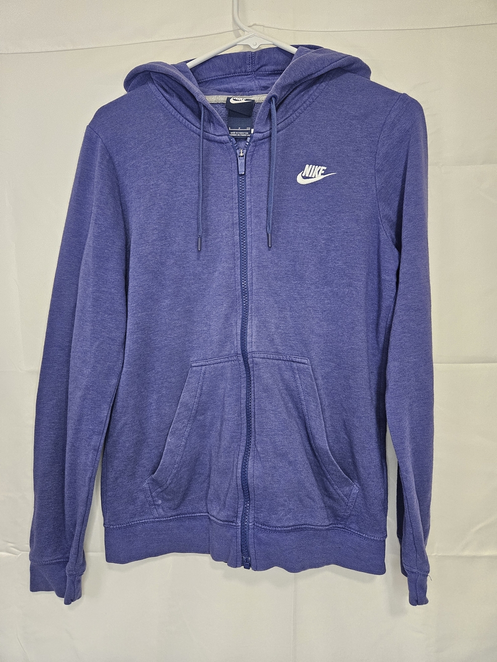 Nike Purple Zip Hoodie with White Swoosh Athleisure workout outdoor Casual Fall